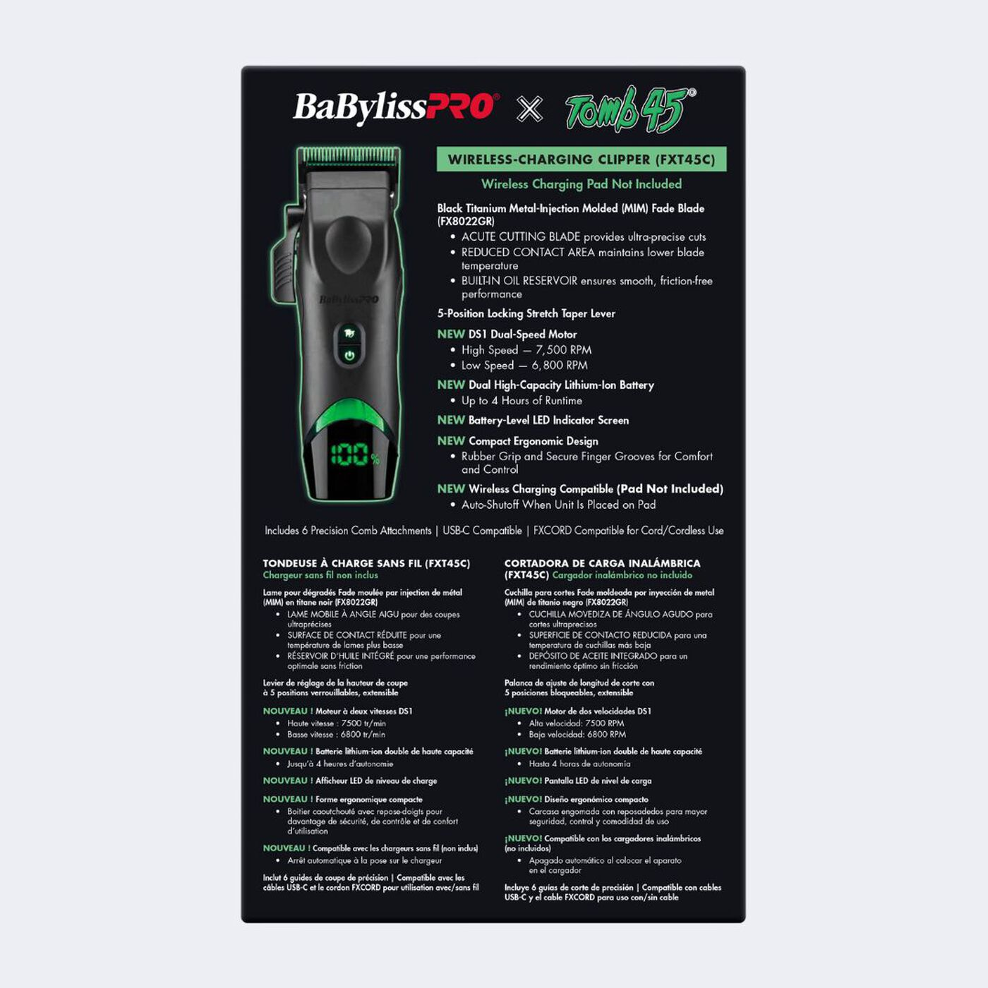 Babyliss pro Cortadora de cabello con carga inalámbrica x tomb45 t45c